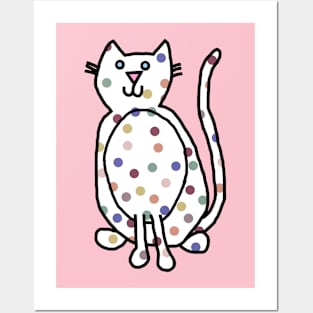 Cute Cat with Balanced Spots Posters and Art